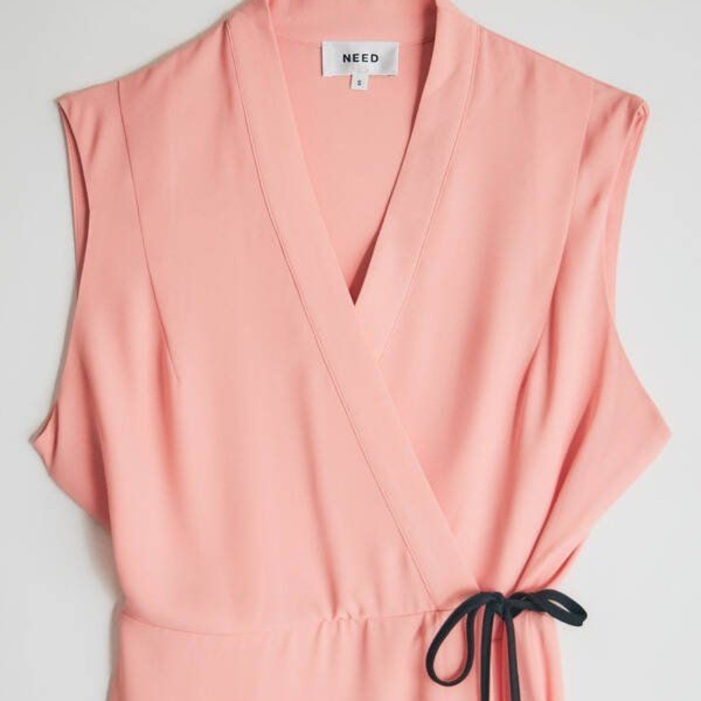 Need Supply Celata wrap dress in Pale Coral